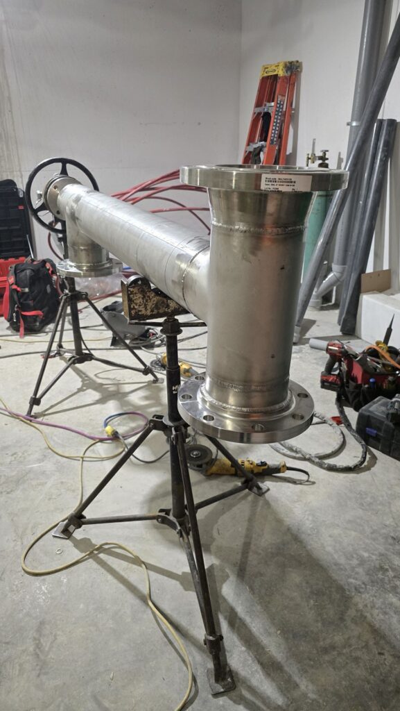 Stainless steel strainer assembly TIG welded on stands