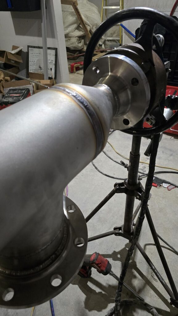 Stainless pipe spool with flange, TIG welded